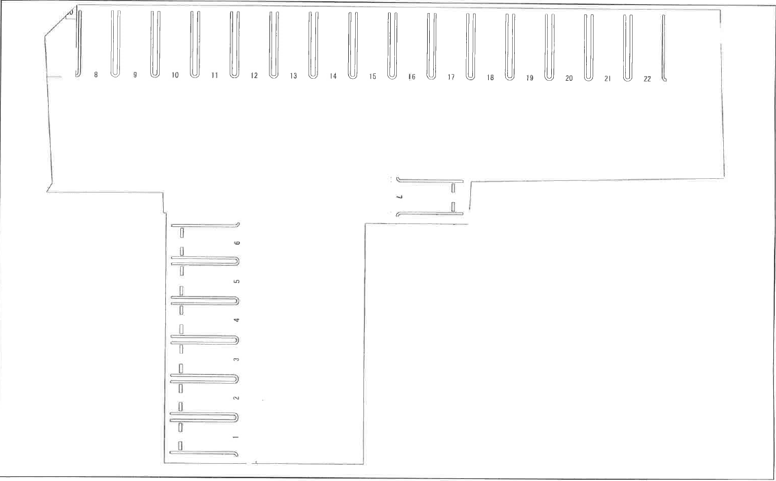 Ｔパーク中央の駐車配置図
