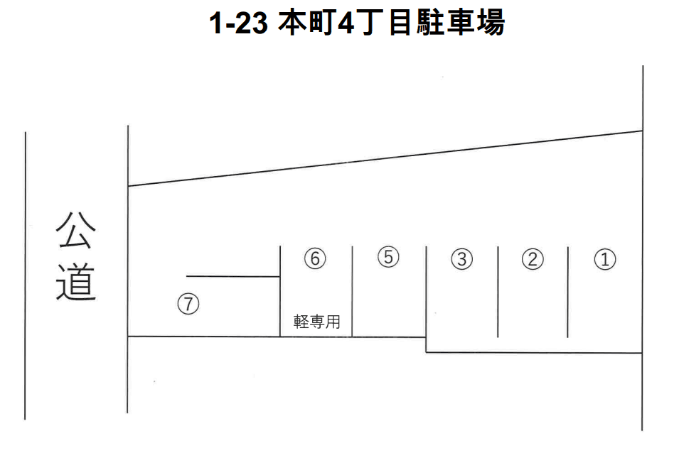 1-23本町4丁目駐車場の駐車配置図
