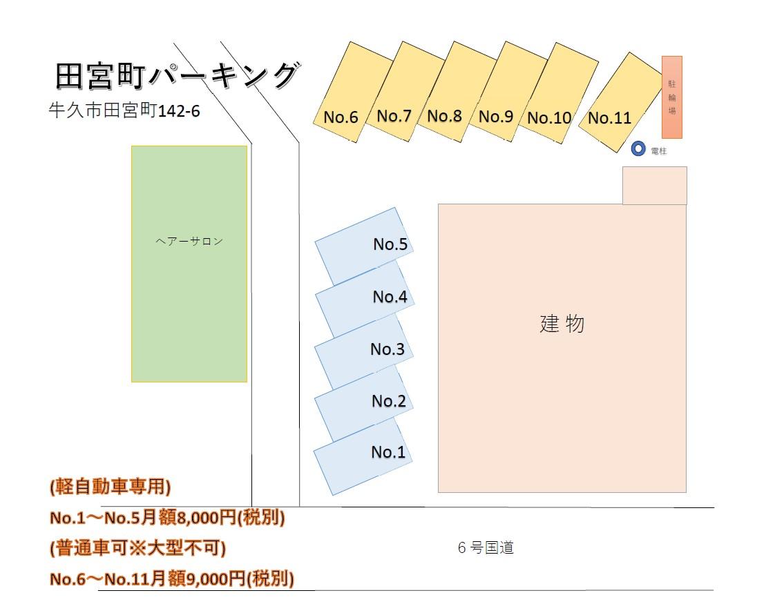 田宮町パーキングの駐車配置図