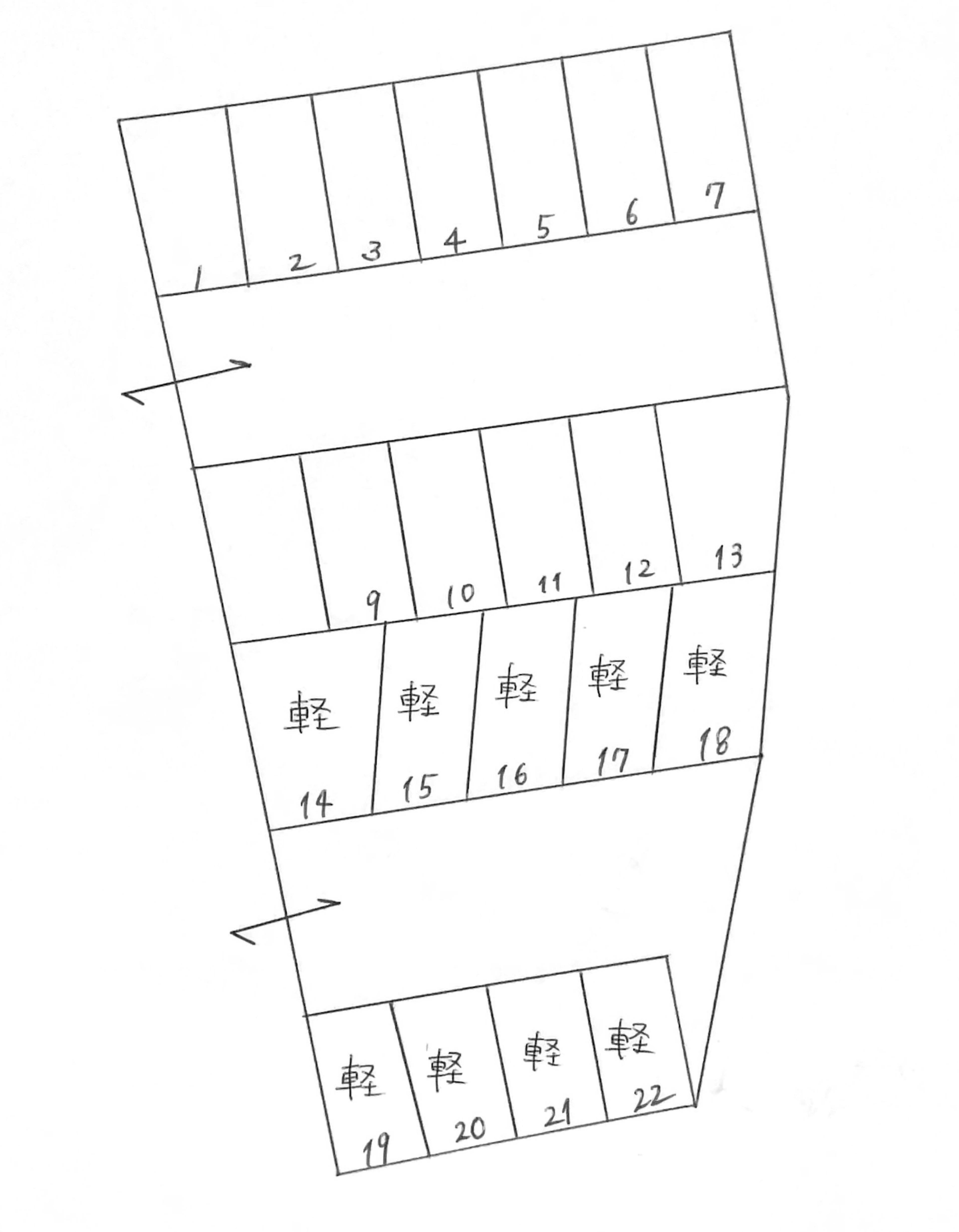 森ガレージⅠの駐車配置図