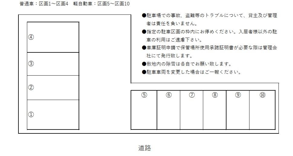 宮田西駐車場の駐車配置図