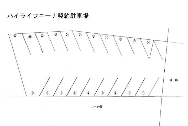ハイライフニーナ駐車場の駐車配置図