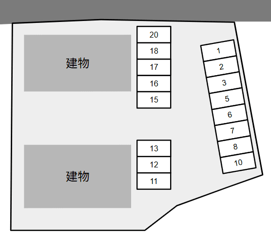 グリーンテラスＡ・Ｂ別駐車場の駐車配置図