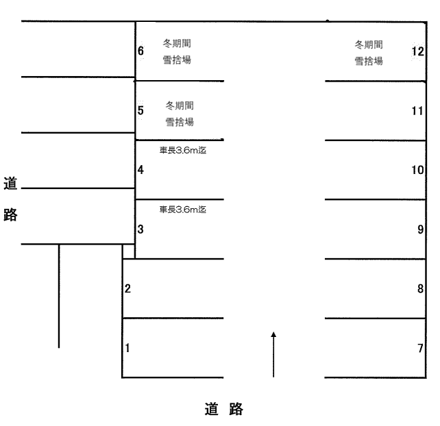 本郷通4丁目北38･53･52-3駐車場の駐車配置図