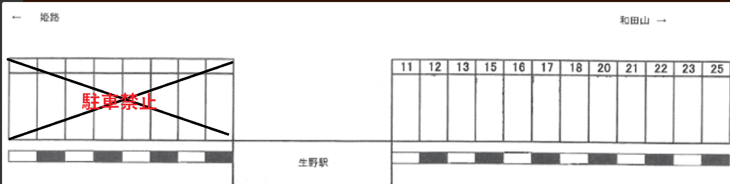 ラクピーライト生野駅の駐車配置図