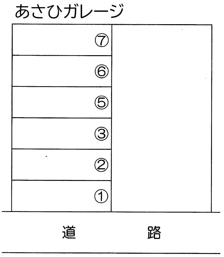 あさひガレージの駐車配置図