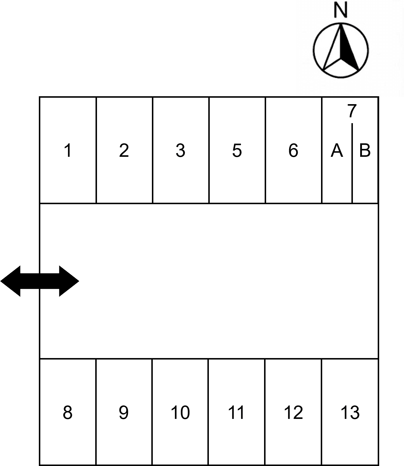 八剣北②駐車場の駐車配置図