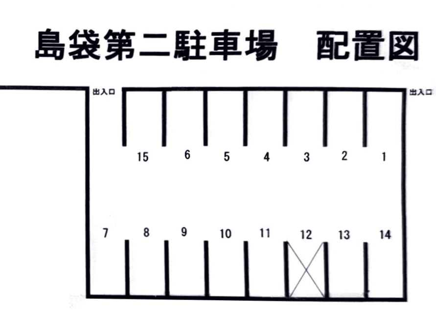 島袋第二駐車場の駐車配置図