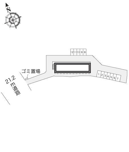 オークリーフ(18025)の駐車配置図