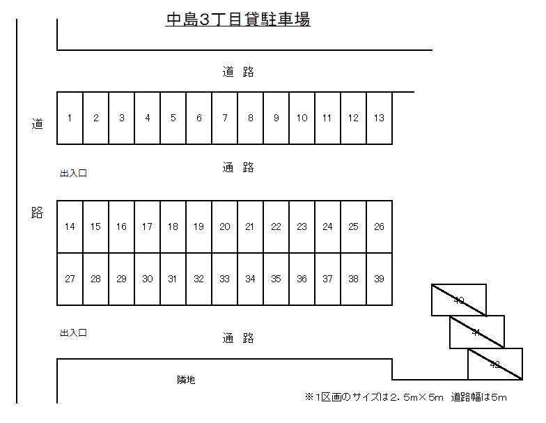 中島３丁目駐車場の駐車配置図