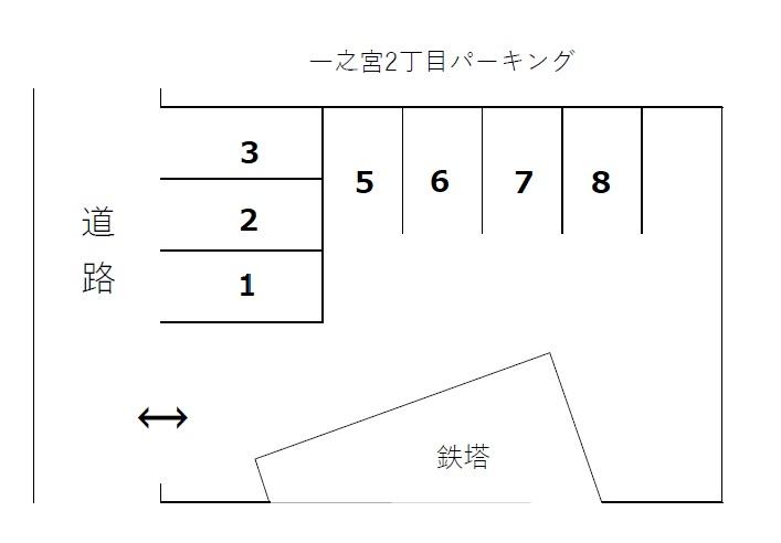 一之宮２丁目パーキングの駐車配置図