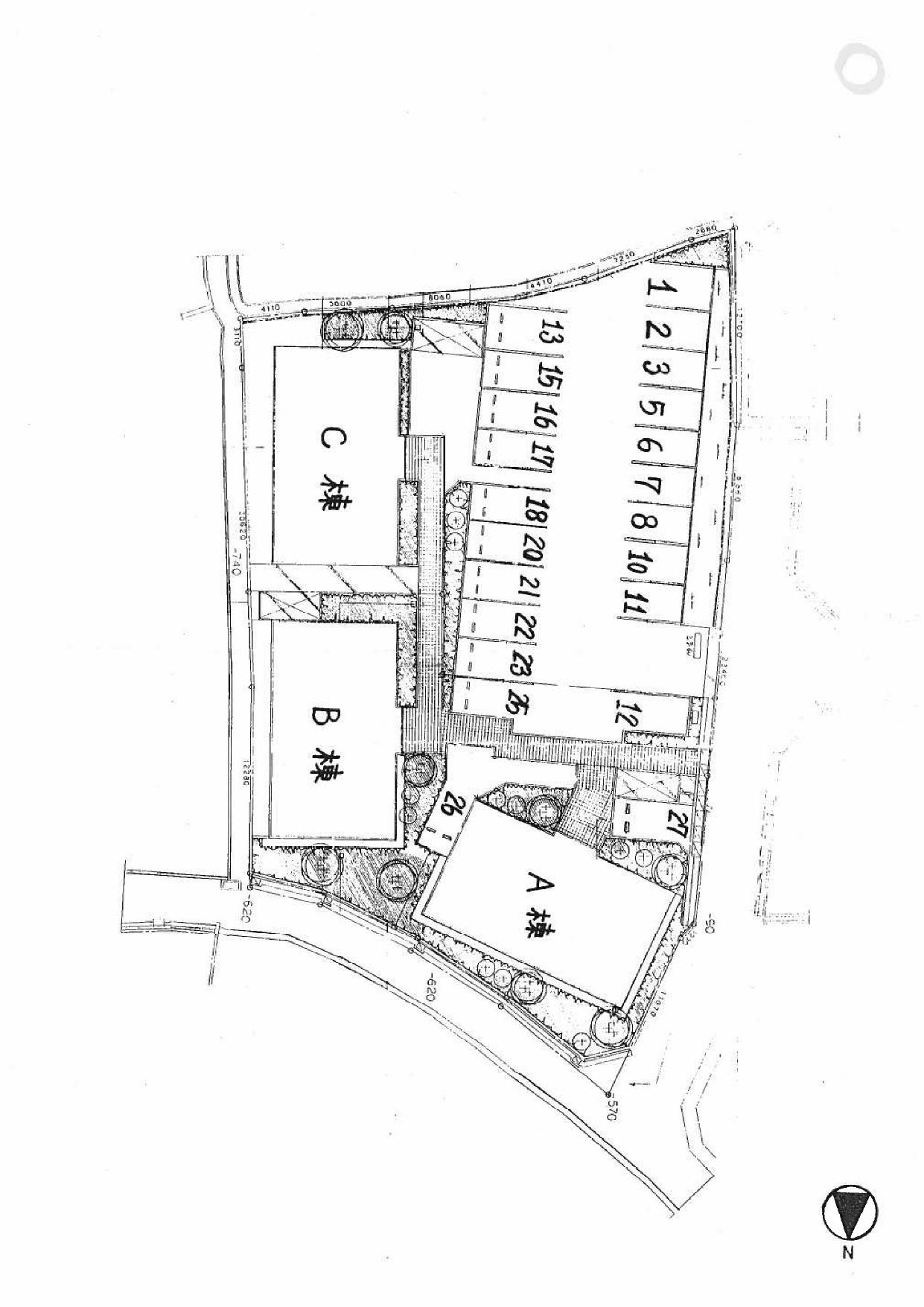 西昆陽パーキングの駐車配置図
