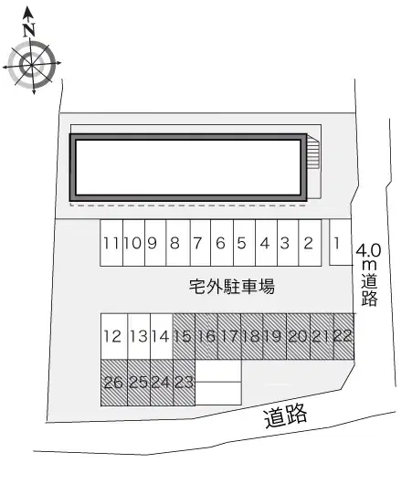 千原Ⅱ(24889)　敷地外駐車場の駐車配置図