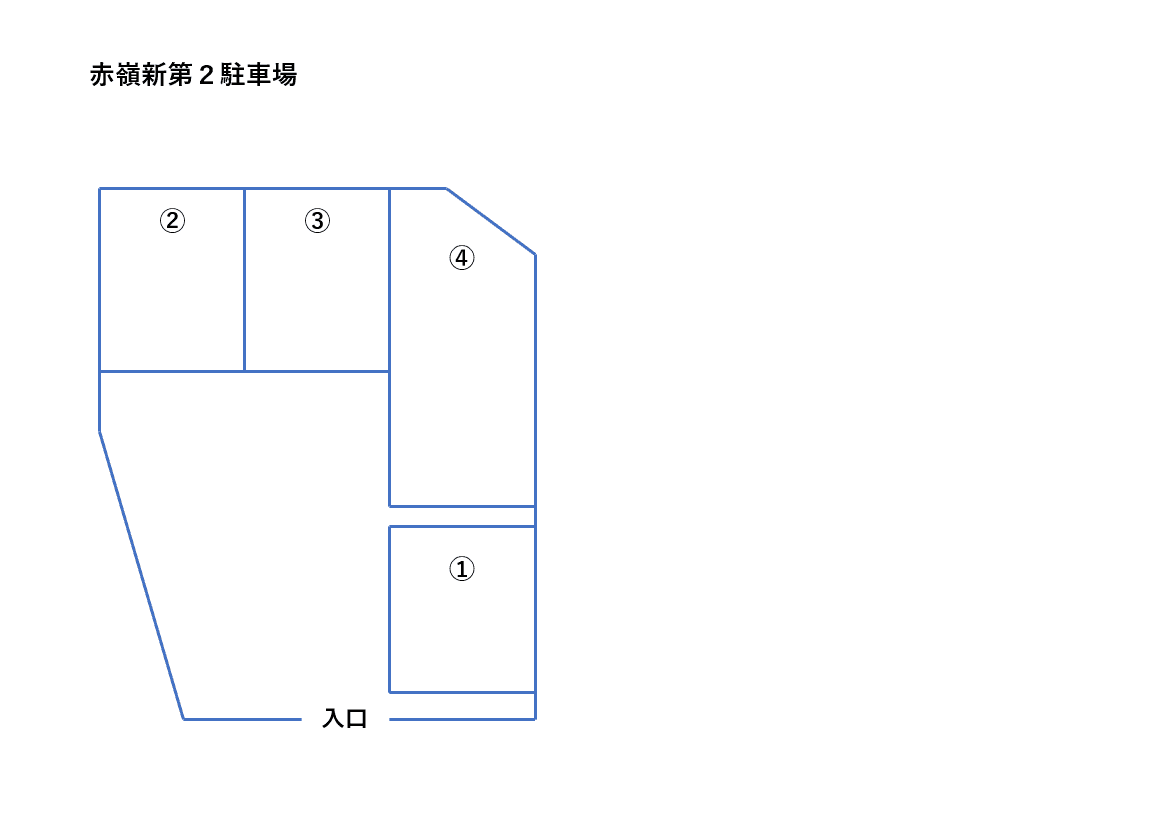 赤嶺新第二駐車場の駐車配置図