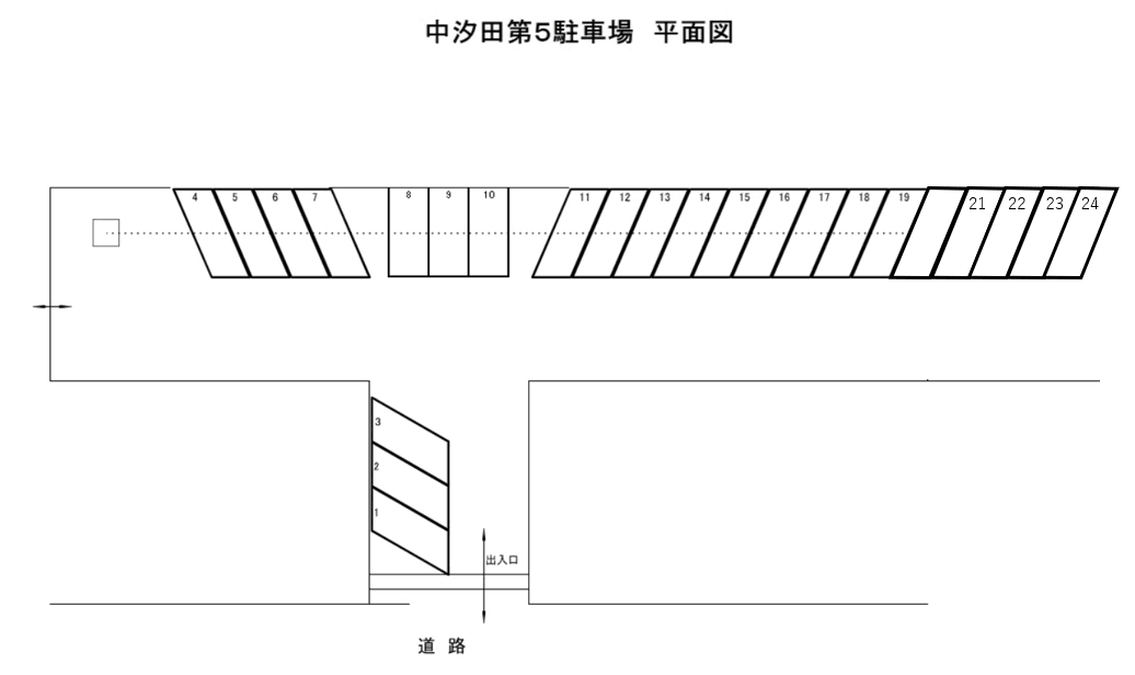中汐田第5駐車場の駐車配置図