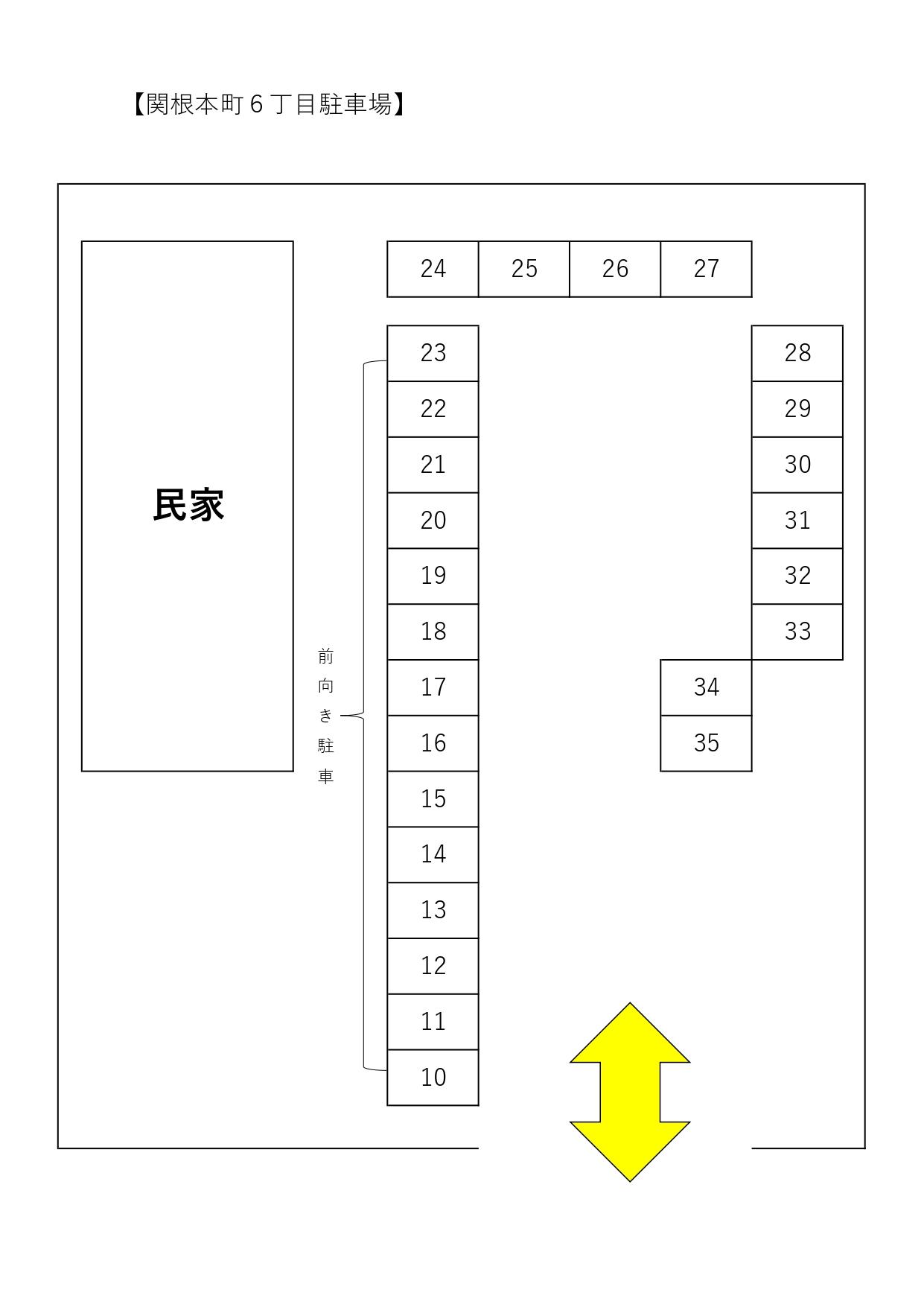関根本町6丁目駐車場の駐車配置図