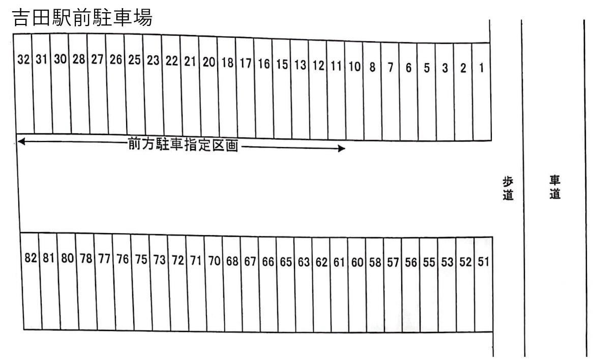 吉田駅前駐車場の駐車配置図