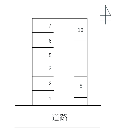 080八家町３丁目の駐車配置図