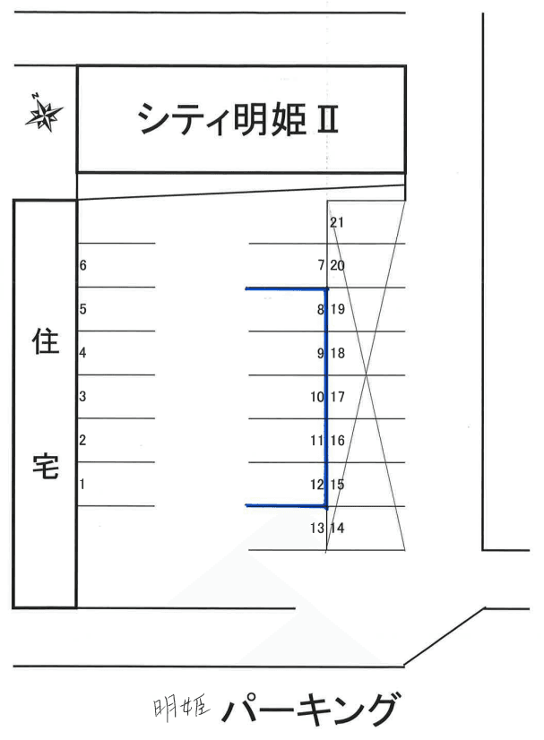 明姫パーキングの駐車配置図