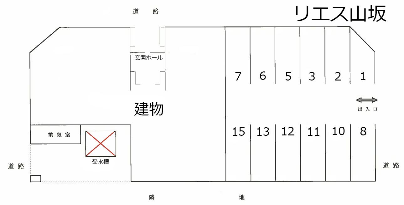 リエス山坂駐車場の駐車配置図