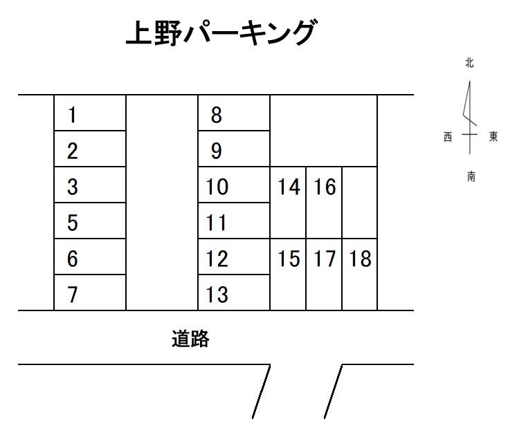 上野ﾊﾟｰｷﾝｸﾞの駐車配置図