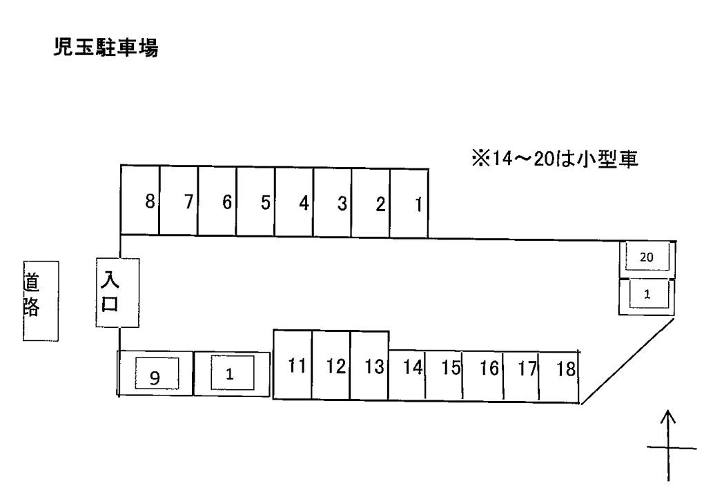 児玉駐車場の駐車配置図