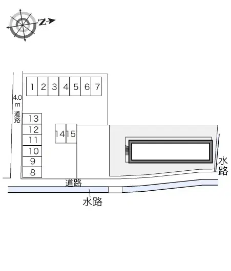 ゴールド枝松(13563)　敷地外駐車場の駐車配置図