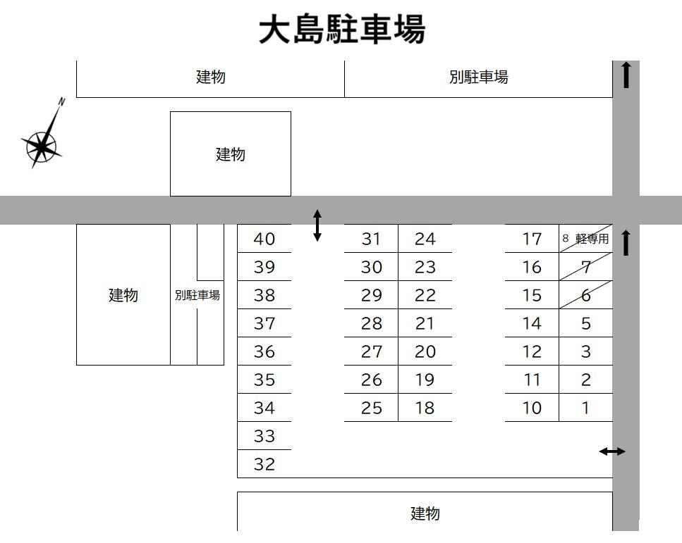 大島駐車場の駐車配置図