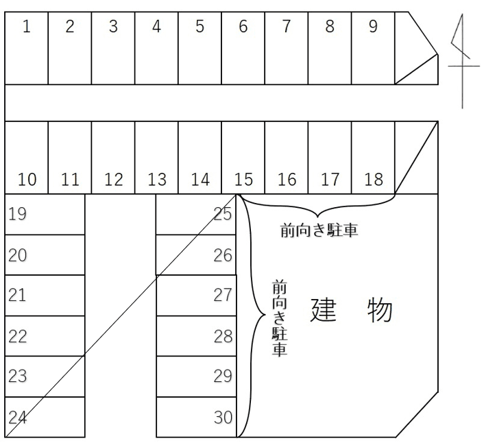 大平台三丁目132-1、132-16の駐車配置図