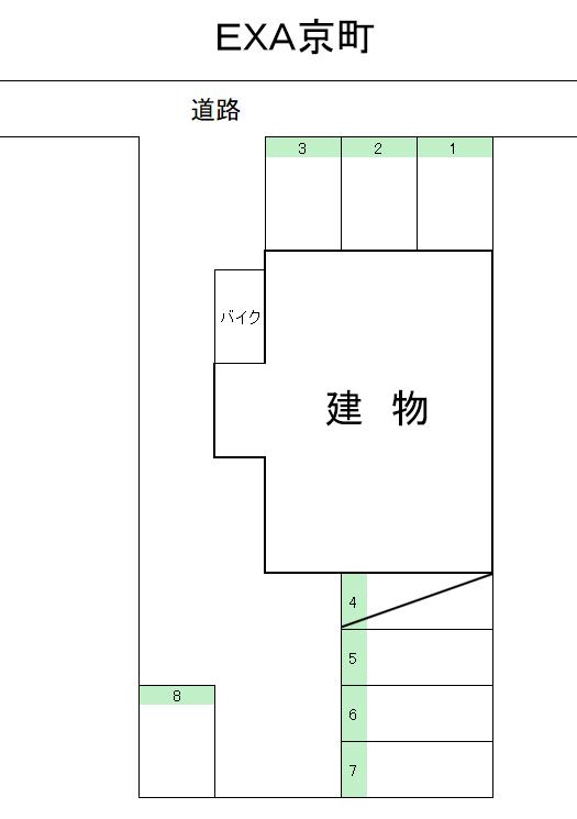 ＥＸＡ京町の駐車配置図