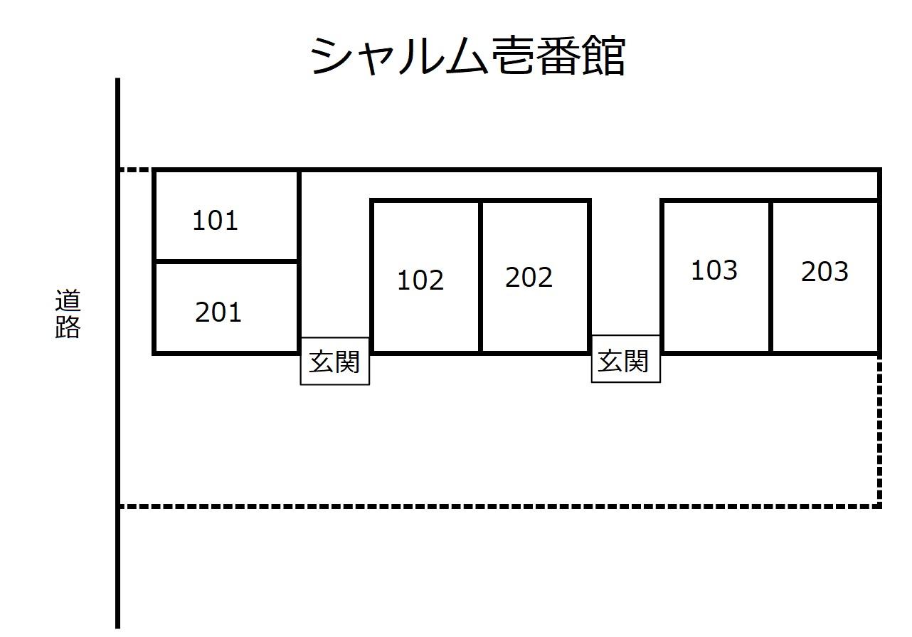シャルム壱番館の駐車配置図