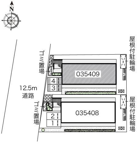 ウイング元城Ｂ(35409)の駐車配置図