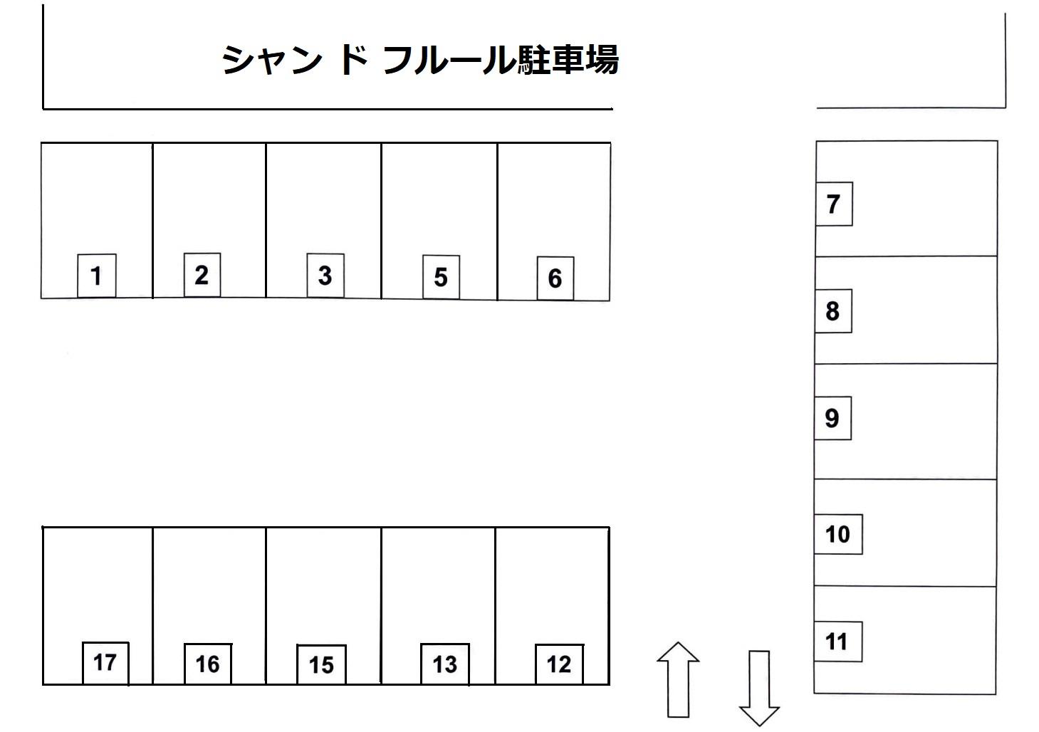 シャン　ド　フルール駐車場の駐車配置図