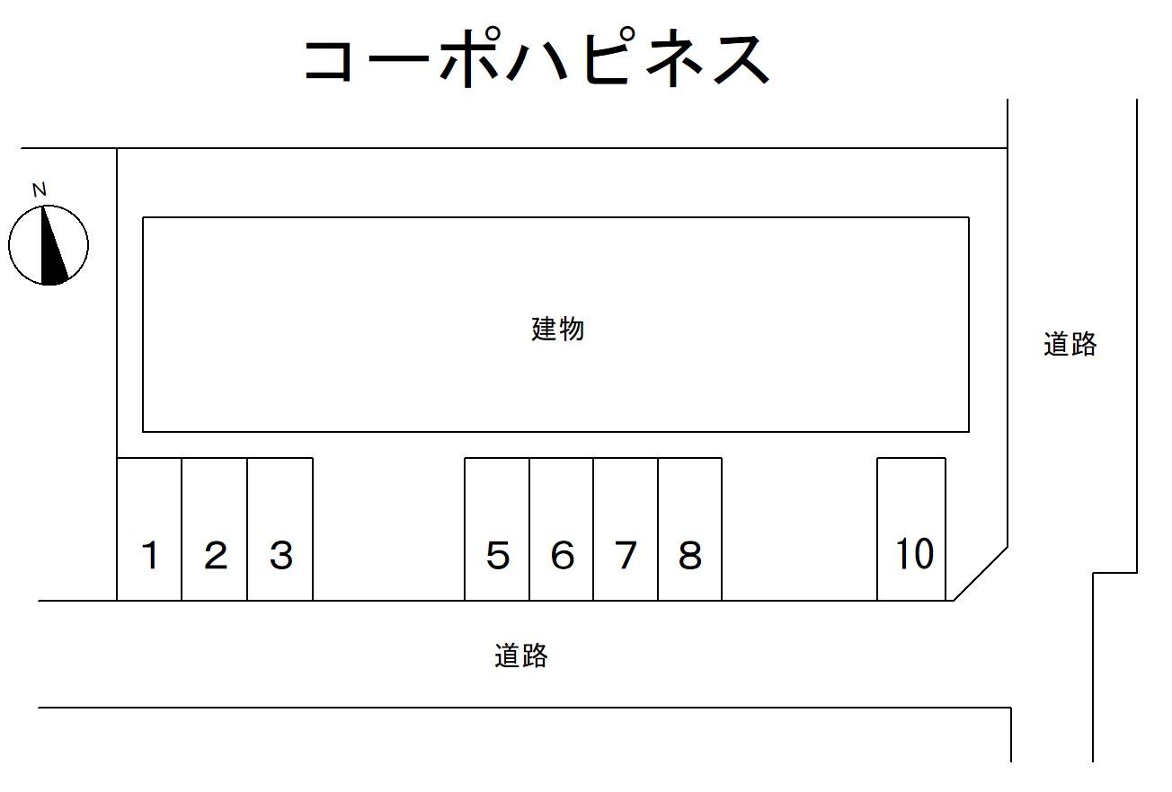 コーポハピネスの駐車配置図