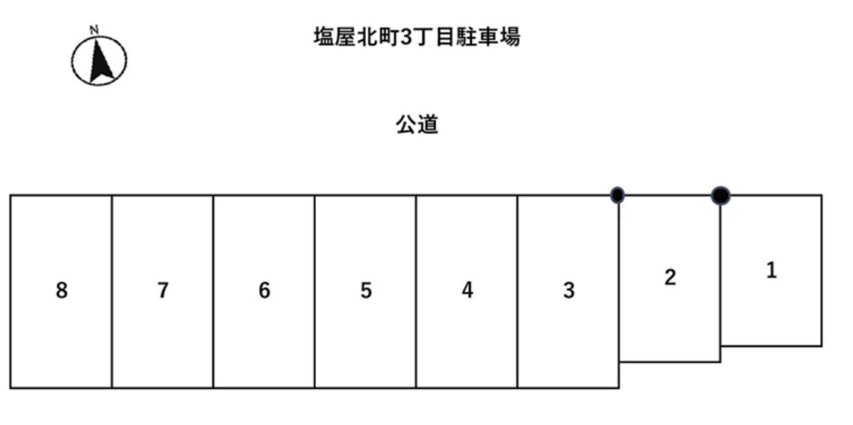 塩屋北町3丁目　駐車場の駐車配置図
