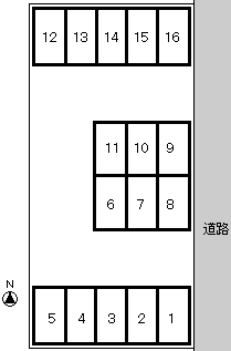 双葉町Kパーキングの駐車配置図