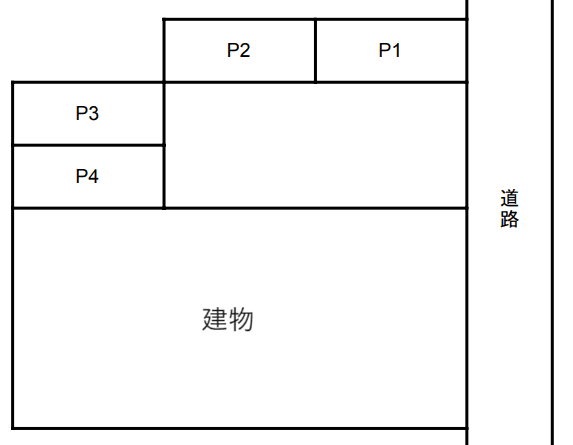 葛飾区細田5（カーサセブン）の駐車配置図