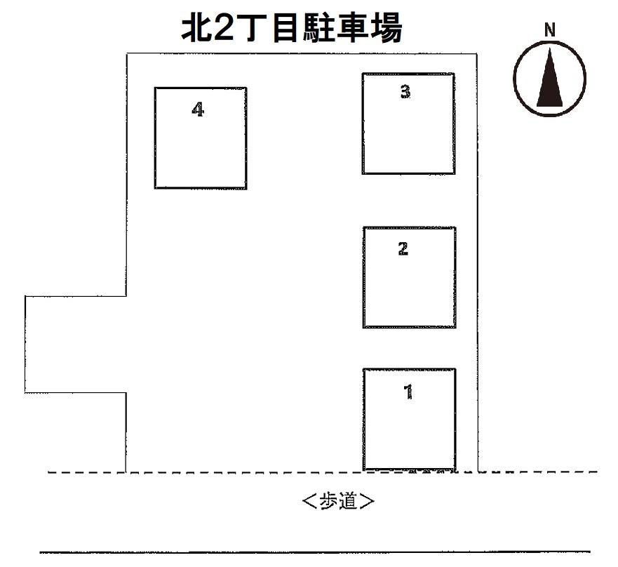 北２丁目駐車場の駐車配置図