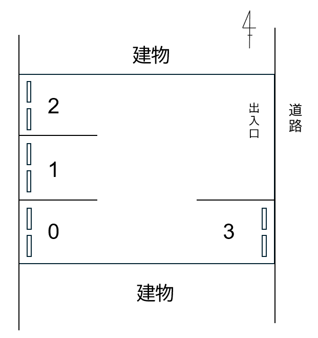 201中郷３丁目の駐車配置図
