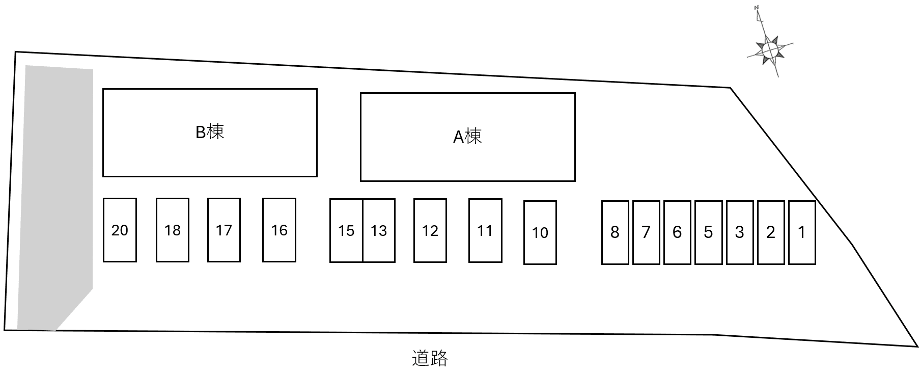 コスモスＢの駐車配置図