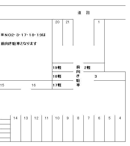 マルマ白旗駐車場の駐車配置図
