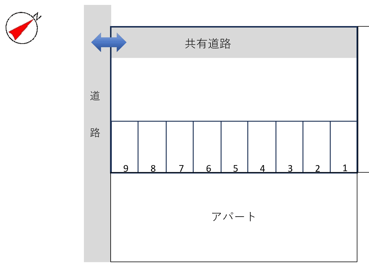 足崎TI駐車場の駐車配置図