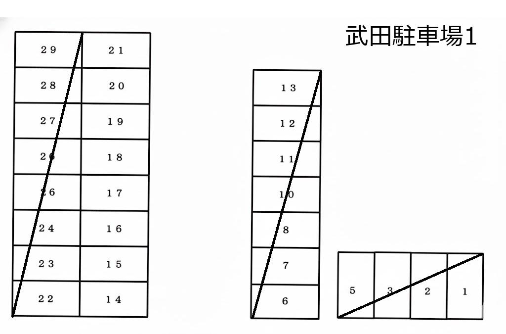 武田駐車場1の駐車配置図