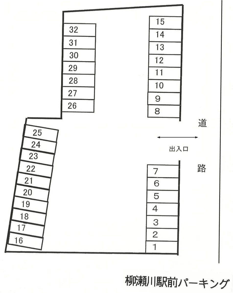 柳瀬川駅前パーキングの駐車配置図