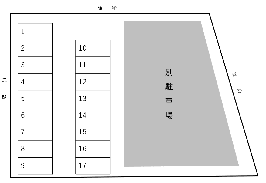 トップパーク西都月極駐車場の駐車配置図