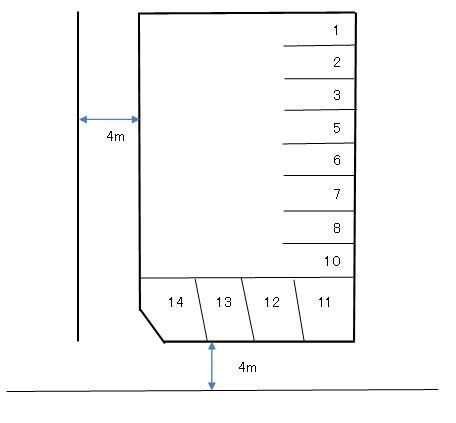 錦見第２駐車場の駐車配置図