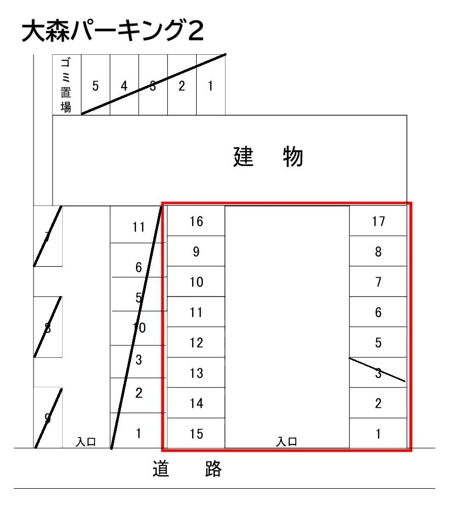 大森パーキング2の駐車配置図