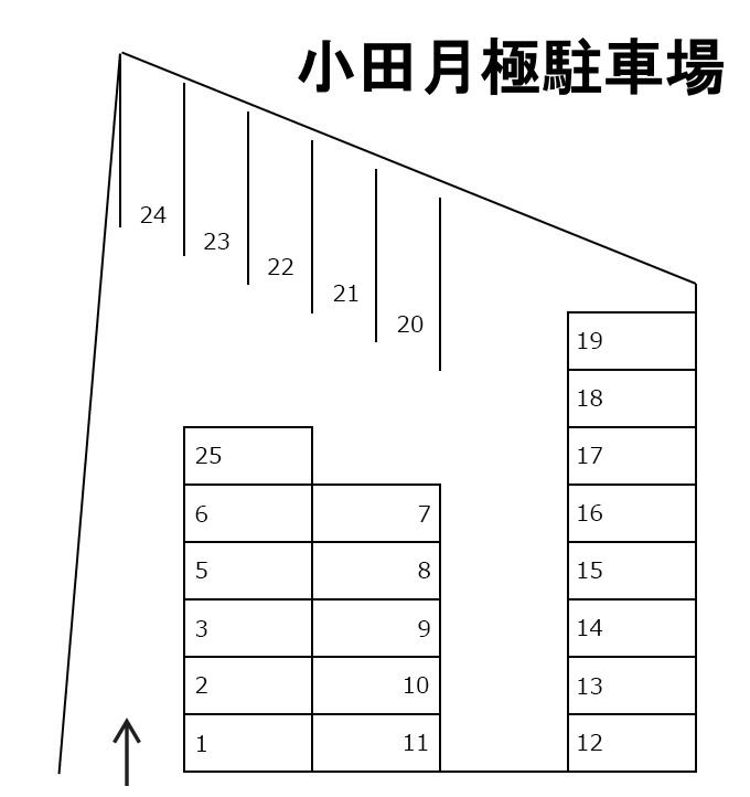 小田月極駐車場の駐車配置図