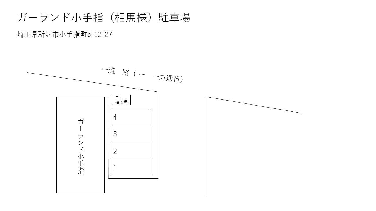 ガーランド小手指(相馬様)駐車場の駐車配置図