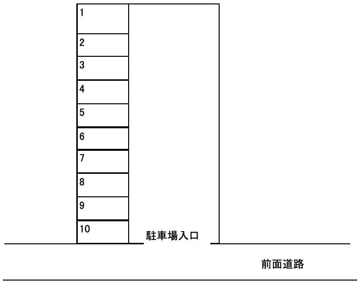 長府前八幡町駐車場の駐車配置図